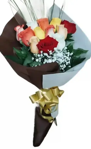 Ramo12 rosas multicolores