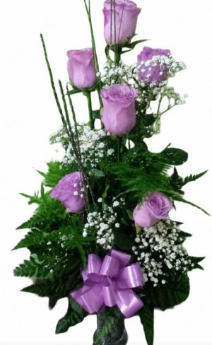 Copa de 6 rosas lila