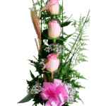 Copa de 3 Rosas rosadas