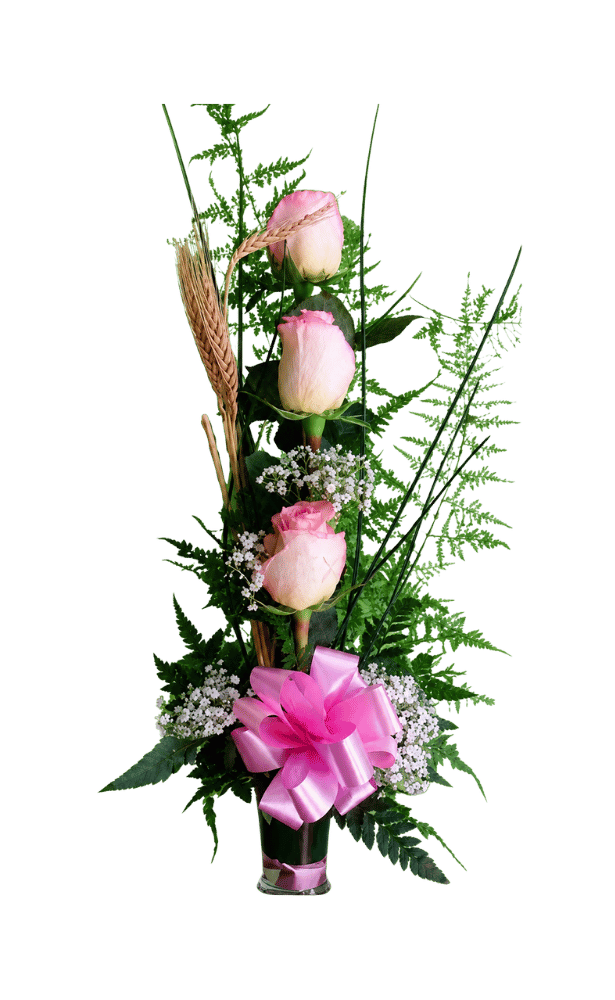 Copa de 3 rosas rosadas Copa de 3 Rosas rosadas - Imagen 1