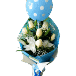Ramo Principe De 6 Rosas Y 2 Liliums Con Globo