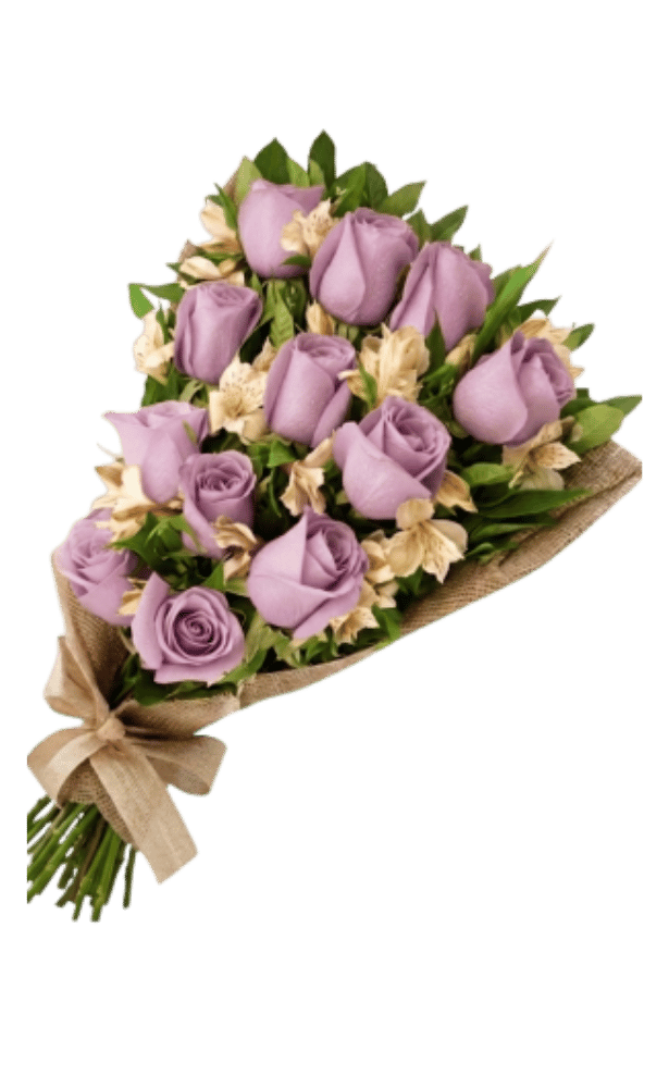 Ramo de 12 rosas lilas con astromelias Ramo de 12 Rosas lilas Con Astromelias - Imagen 1