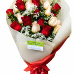 Ramo de 24 Rosas Combinadas (Rojas Y Beige)