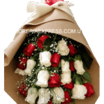 Ramo de 24 Rosas (blancas Y Rojas)