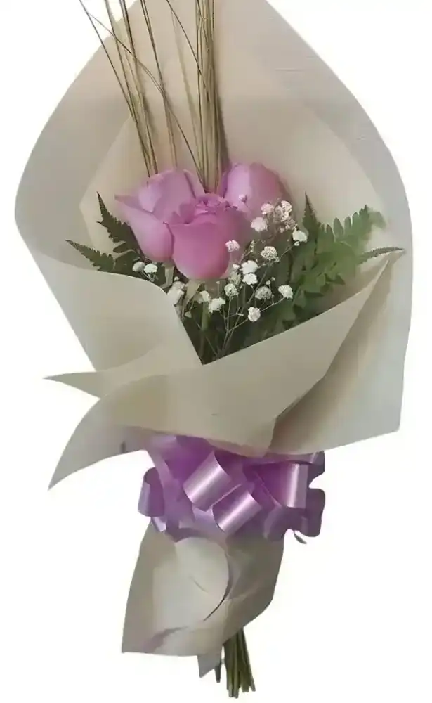 Ramo de 3 Rosas Lila Ramo de 3 Rosas Lila - Imagen 1