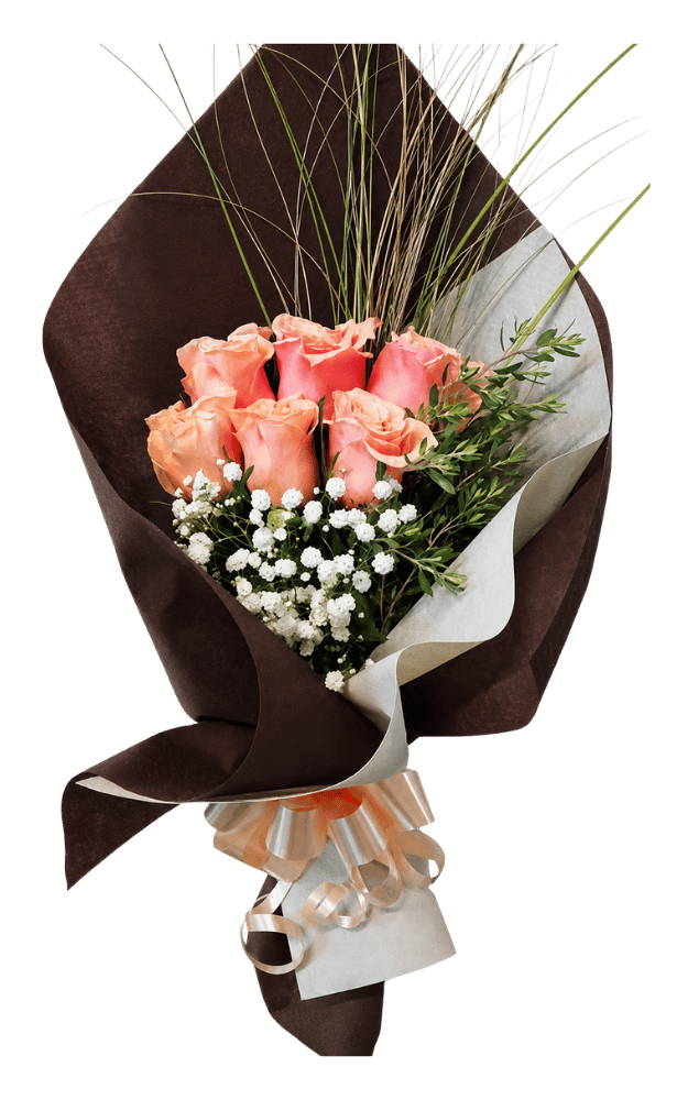 Ramo de 6 rosas beige Ramo de 6 rosas beige - Imagen 1